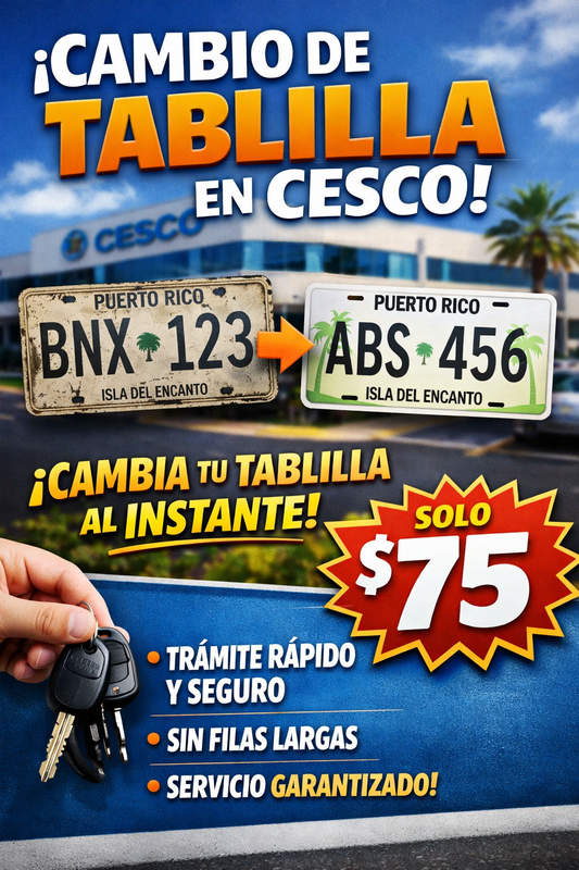 Gestoría cambio de tablilla deteriorada.