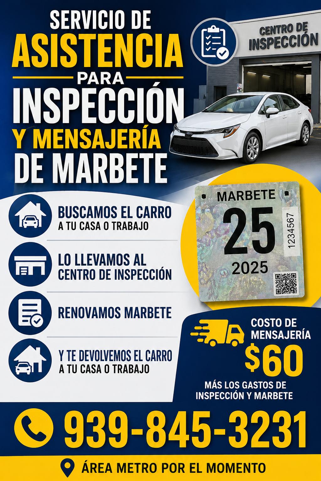 Mensajería de renovación de marbete