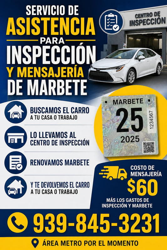 Mensajería de renovación de marbete