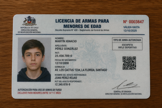Mensajería licencia de armas de menor de edad.